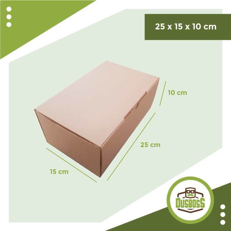 

Kardus karton uk.25 x15 x10cm - Die Cut - Kue brownies / kue cake / aksesories / multifungsi