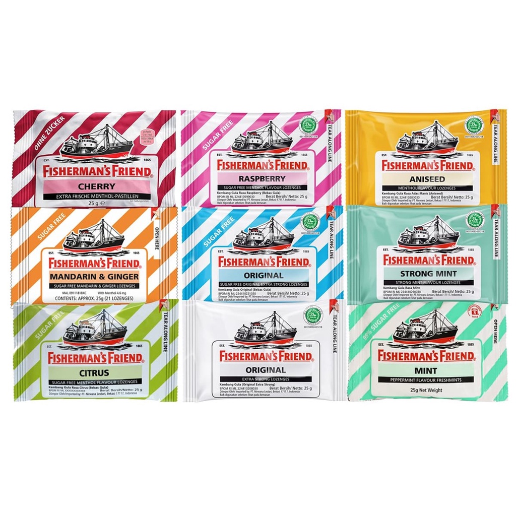 

Permen Fisherman's Friend : Original; Aneka Rasa; Sugar Free