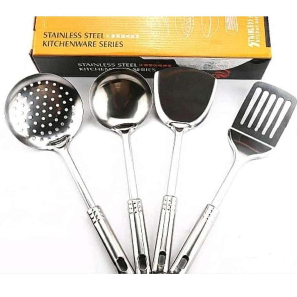 Spatula Set Isi 4pcs Spatula Sutil Stainless Steel