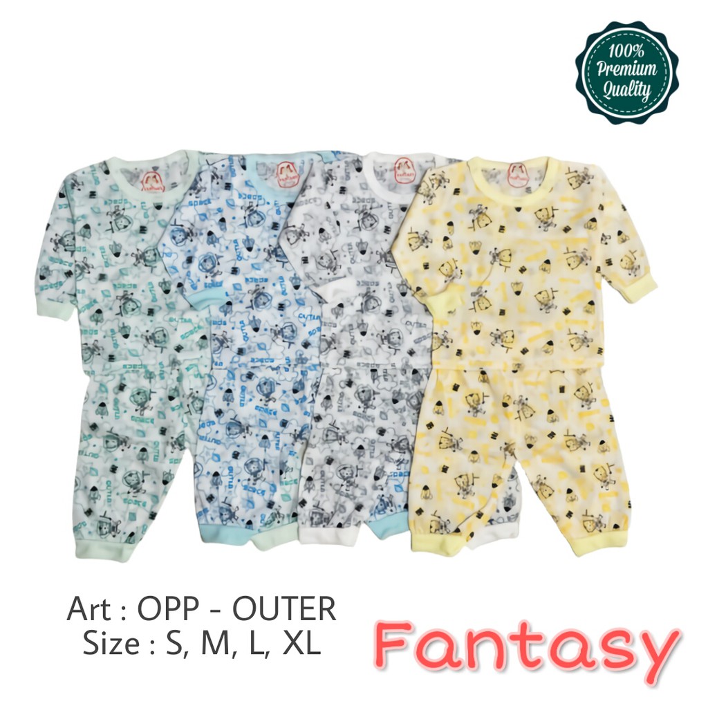 Stelan Baju Anak Panjang Oblong 0 - 3 Tahun / Baju Tidur Anak / Piyama Anak Katun