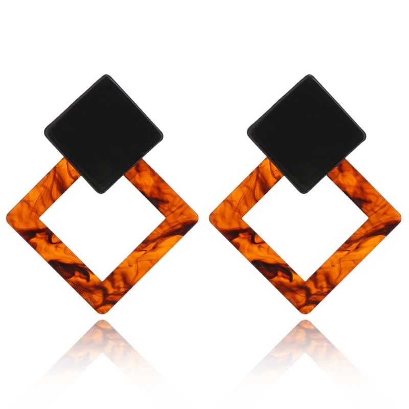 Glitter 1 Pair Geometric Vintage Acrylic Triangle Stud Earrings for Women Jewelry Gift