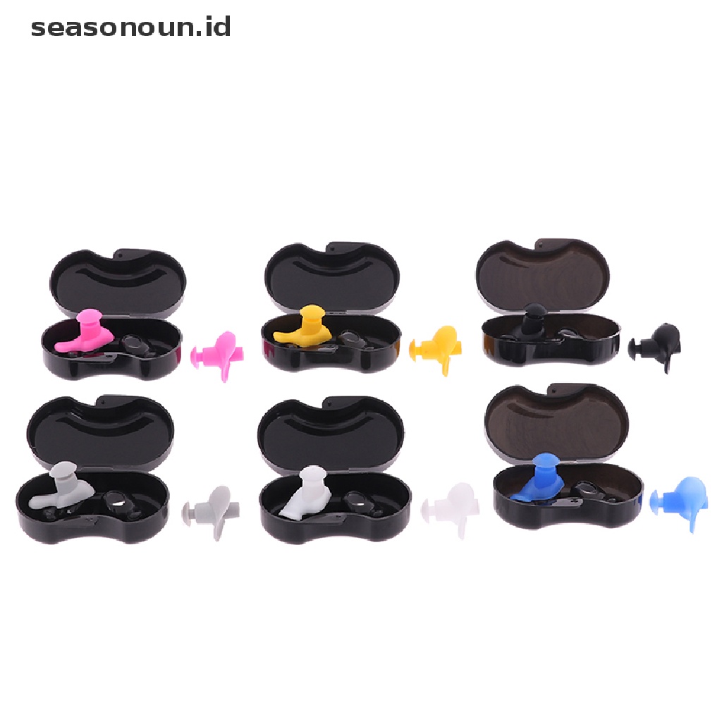 1 Pasang Earplugs Pelindung Telinga Bahan Silikon Lembut Reusable Untuk Berenang