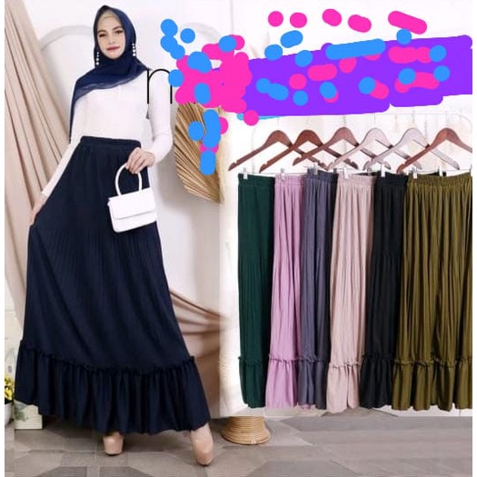 D-126 ROK SKIRT PLISKET CLARA/ROK/MUSLIM/MAYUNG/FASHION WANITA /PLISKET LIDI TERLARIS TERMURAH