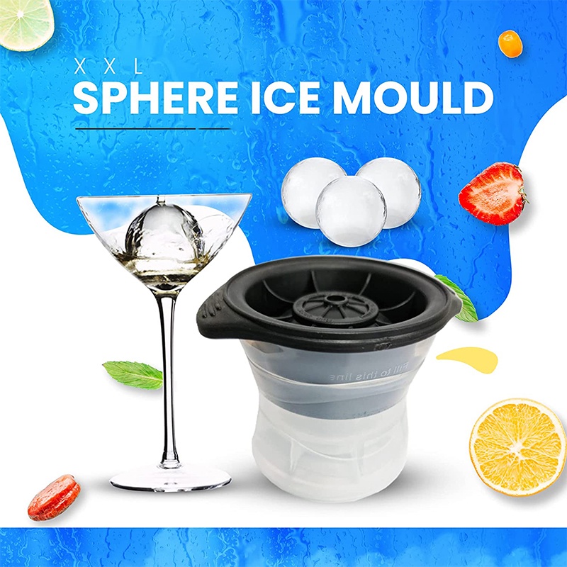 【WZ002】Sky Mall Cetakan Es Party Ice Cream Moulds Ice Hockey Ice Cube Maker Bar Whiskey Cocktail Ice Box Molds Sphere Round Ball Batu Ice Cube Tray Bahan Silikon Dengan Tutup