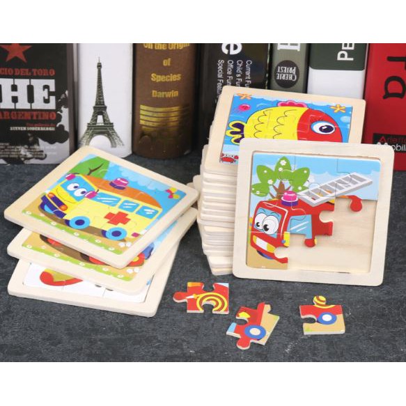 TweedyToys - Puzzle Kayu / Jigsaw Puzzle 9 Keping Polos Lucu