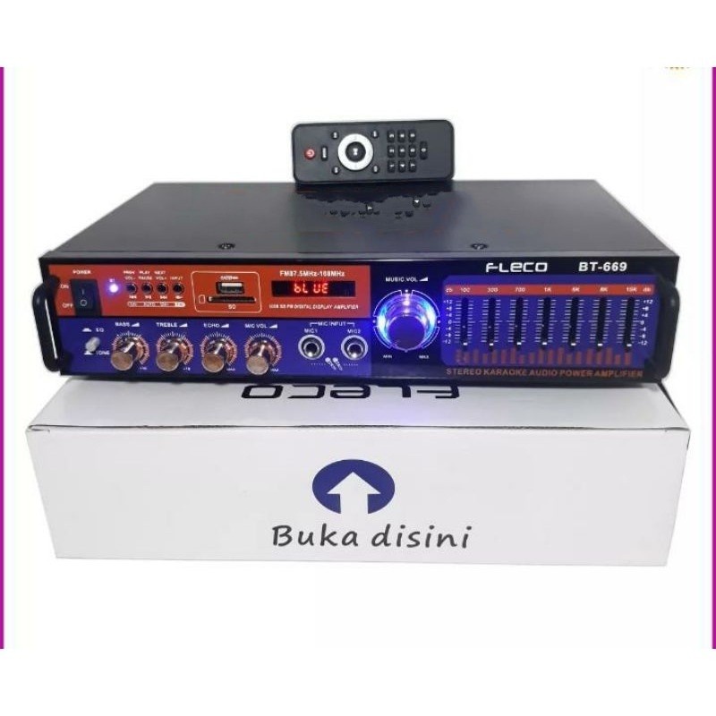 COD Power Amplifier FLECO BT-669 Ampli Bluetooth Stereo Audio Karaoke FLECO BT-669