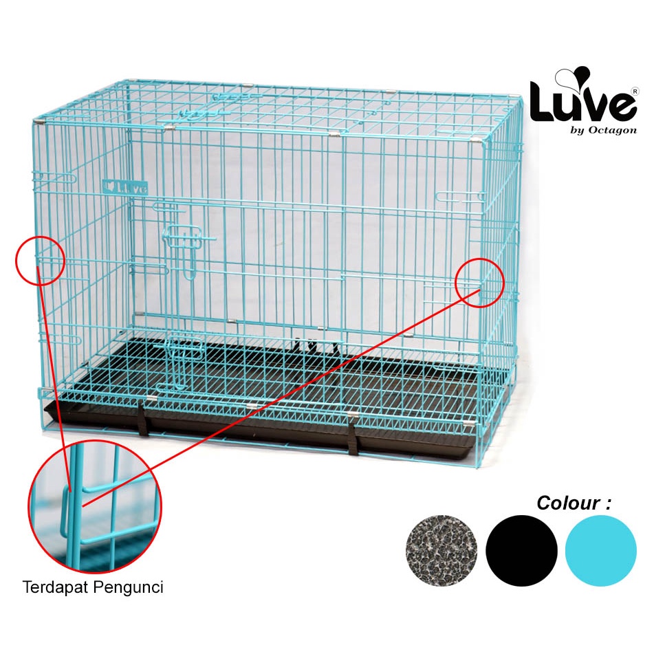 Kandang Besi LUVE 75cm Ukuran Besar Large Kucing Anjing Kelinci Lipat