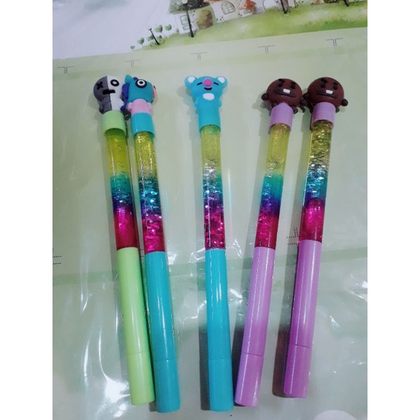 

1 PCS Pen Glitter Air BT21/BTS Kartun Lucu