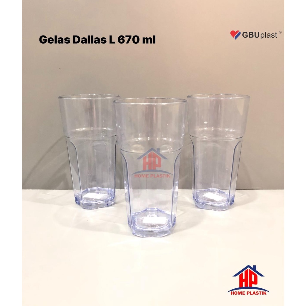 GBU PLAST - Gelas Kristal As Dallas Uk L / Gelas Plastik