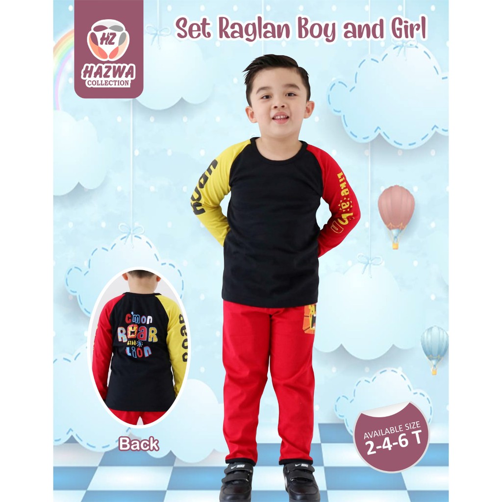 Setelan Anak Set Raglan Boy Girl Hazwa