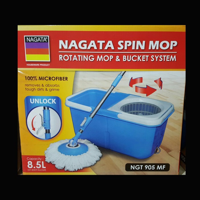EMBER + PEL LANTAI NAGATA 905 MF (1 SET) / SPIN MOP / Alat Pembersih Pengering Lantai