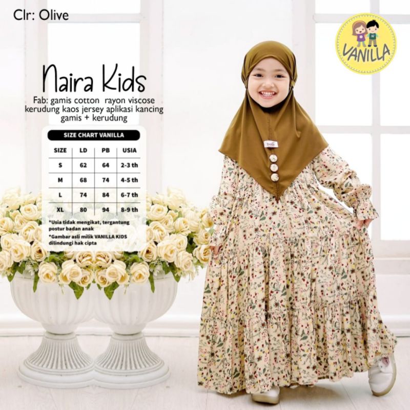 Naira Kids by Vanila Gamis Anak Size S sampai XL