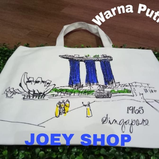 

DISKON TAS SOUVENIR OLEH OLEH SINGAPORE CUTE MERLION I LOVE SG WARNA PUTIH MURAH KEKINIAN