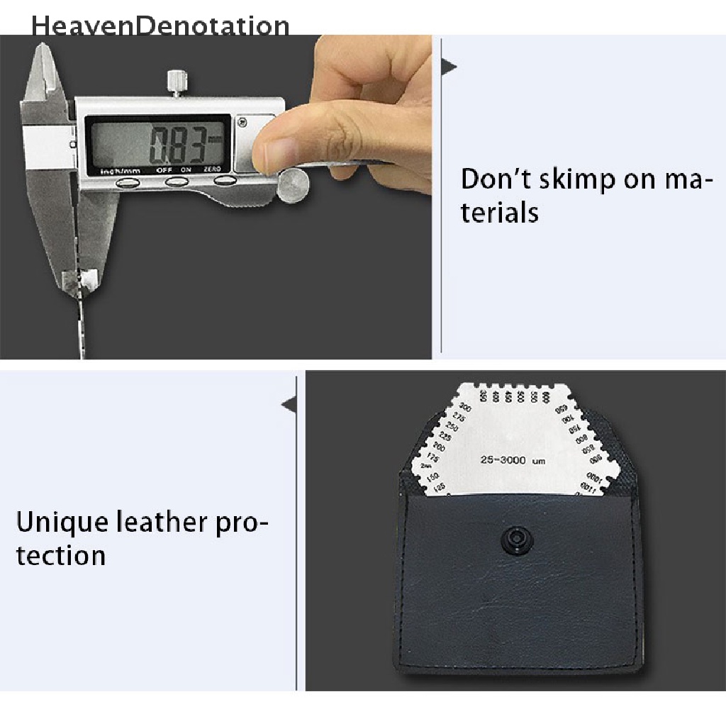 [HeavenDenotation] Wet Film Comb Gauge Coating Thickness Meter Tester Tool 25-3000um Silver