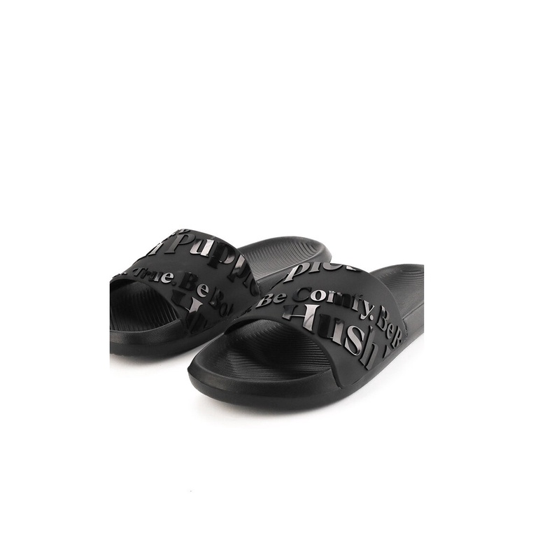 SANDAL SLIDE HUSH PUPPIES PRIA ORIGINAL CASUAL BRANDED ASLI HITAM HM37