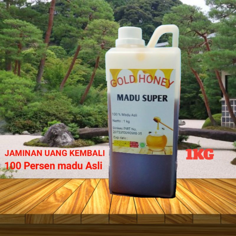 GOLD HONEY 100% MADU MULTIFLORA SUPER,DIJAMIN ASLI DAN MURNI 1 KG