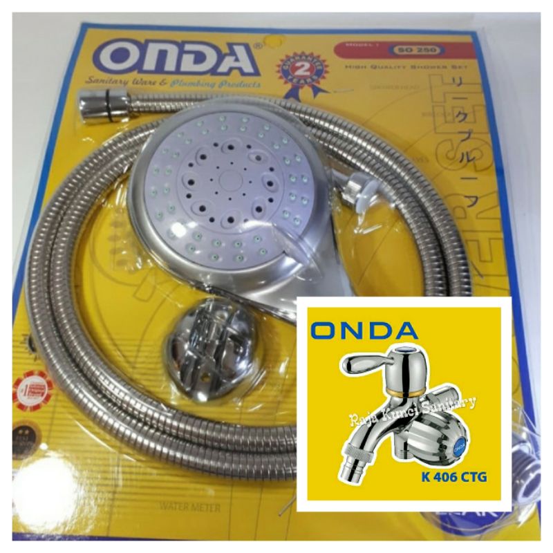 Hand Shower Onda SO 250 + Kran Cabang Onda/Paket Lengkap Hand Shower Set Onda