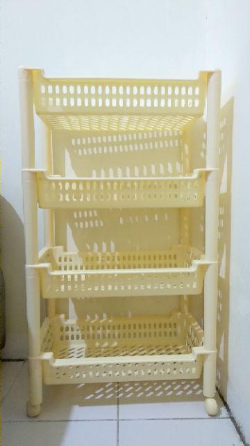 Yoshikawa Rak Besar Dengan Roda Susun 4 45x29x80 Cm R01504lbg