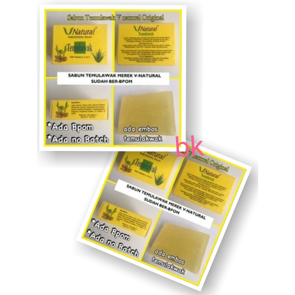 SABUN V BPOM TEMULAWAK V NATURAL WHITENING ORIGINAL BPOM