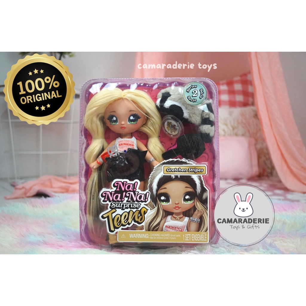NaNaNa Surprise Teens Serie 2 Fashion Doll Gretchen Stripes, Boneka Na! Na! Na! Surprise Original