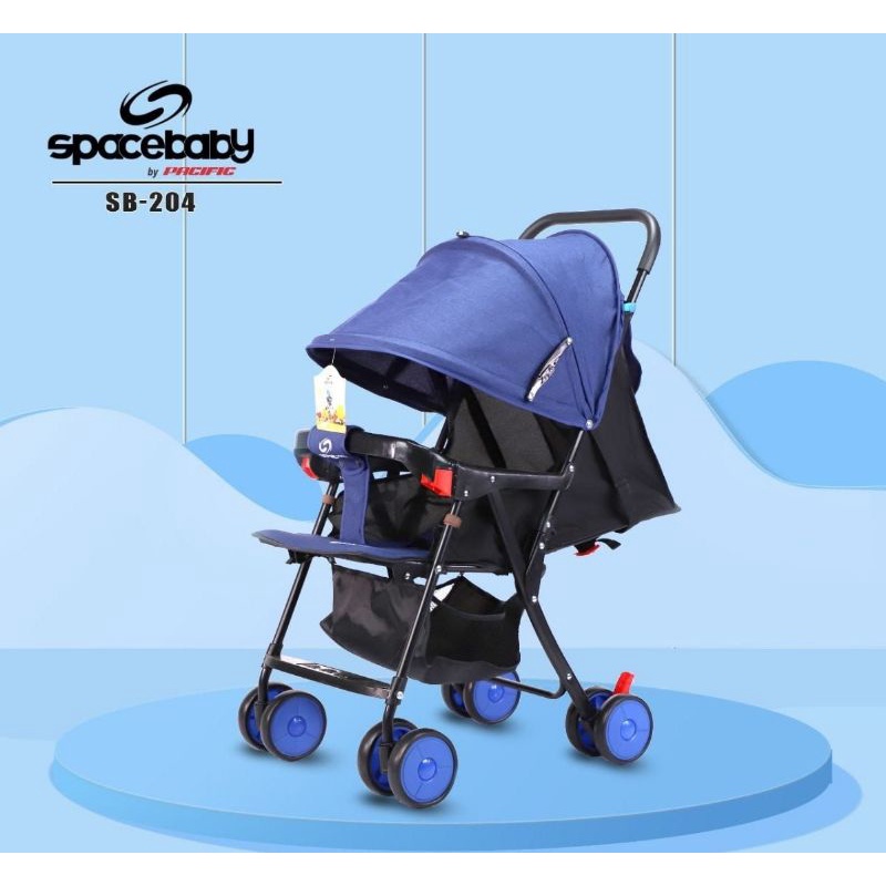 Kereta Dorong Bayi Spacebaby SB 204, SB 214 &amp; SB 315 Stroller Baby New Born - 3 Tahun 3 posisi Sandaran Quick - Fold