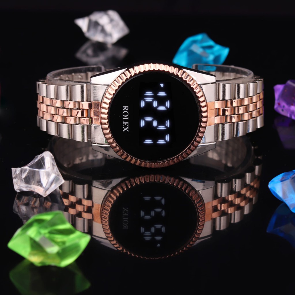 NEW Jam Tangan ROLEX Wanita Touch Screen LED Stainless Steel Free Box