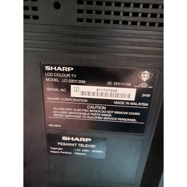 adaptor original TV SHARP 22inch ex LC-22DC30M