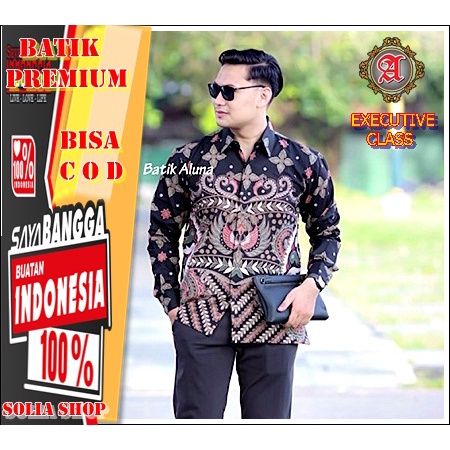 W086 Baju Batik Pria  Kemeja Undangan Pesta Lengan Panjang Katun Premium Original
