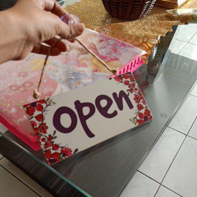 Papan Tulisan Open Close Bolak Balik Bahan Kayu Mdf Vintage