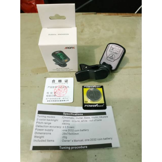 Digital Tuner Gitar Bass Biola Ukulele Merk Aroma Alat Stem Murah Bonus Baterai