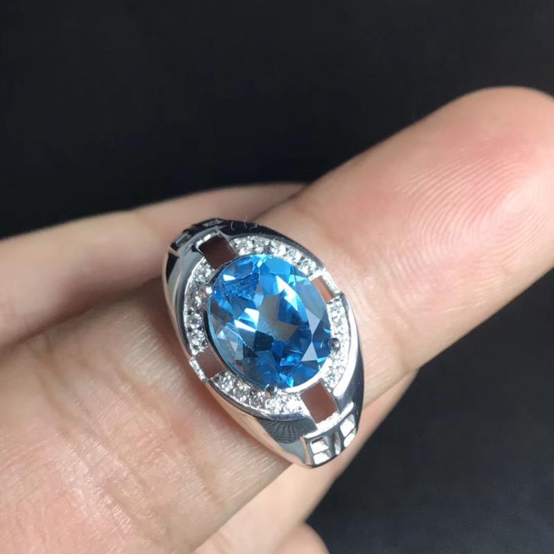 Cincin Kristal Zircon Warna Biru Untuk Pria Dan Wanita