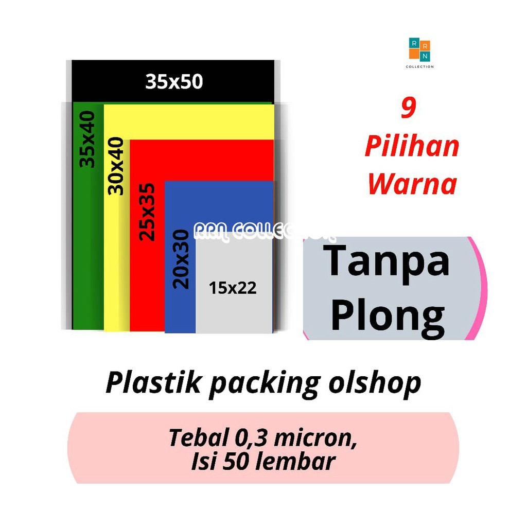 PLASTIK PACKING UK. 15x22 tebal 0,3 mikron isi 50/plastik packing olshop/plastik packing baju