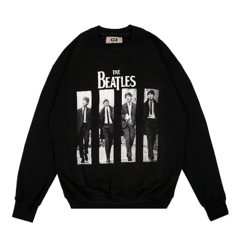 SWEATER CREWNECK MCF THE BEATLES BLACK UNISEX PREMIUM