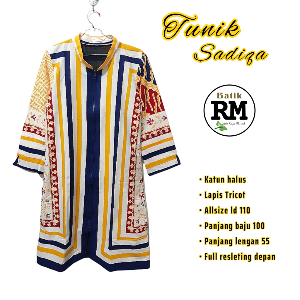 Tunik sadiqa lapis tricod dan hem  sadiqa lapis furing batik solo tunik kerja tunik wanita