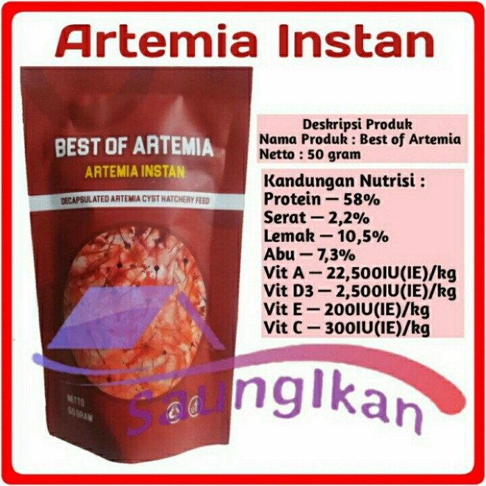 Pakan Burayak Artemia Instan BEST OF ARTEMIA 50gr