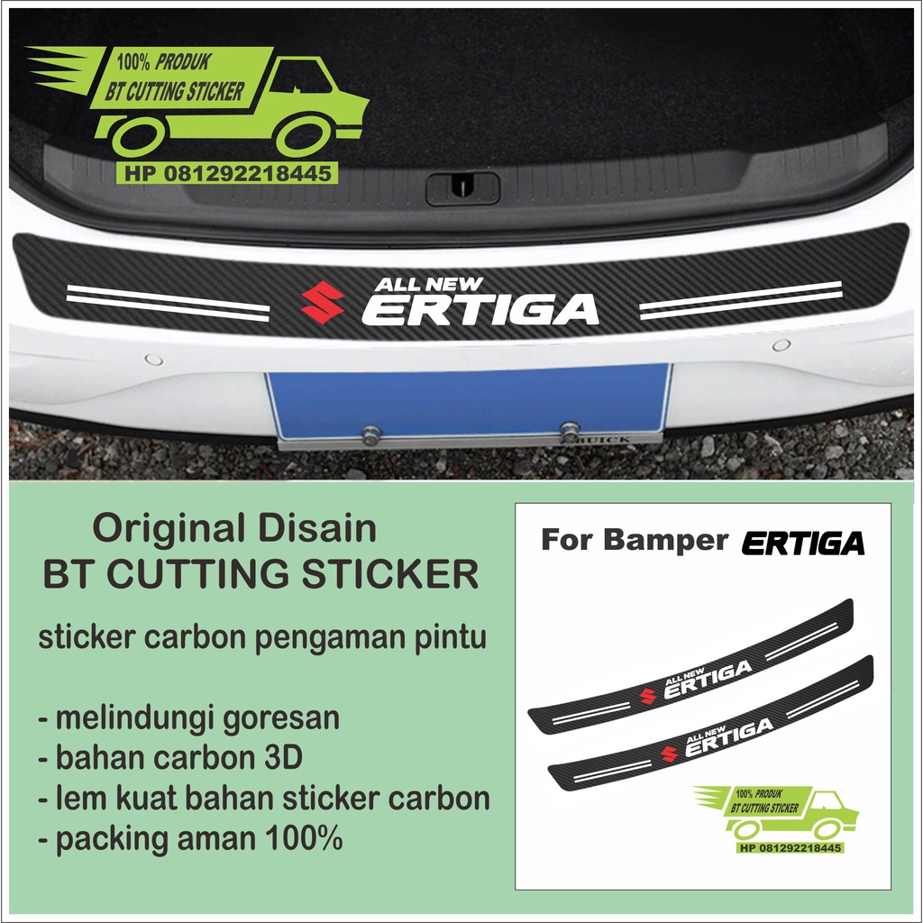 BT sticker mobil suzuki ertiga sticker carbon 3D sticker bemper belakang mobil ertiga sticker carbon