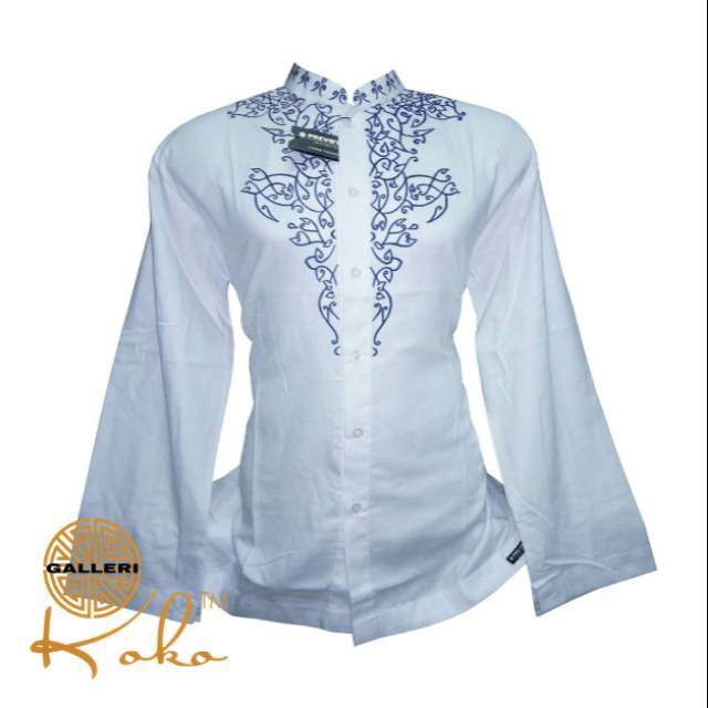 Baju koko preview infinite itang yunasz putih lengan panjang