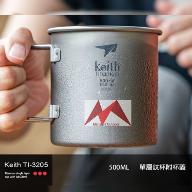 Keith titanium Ti3205 500ml mug with folding gelas cangkir ultralight