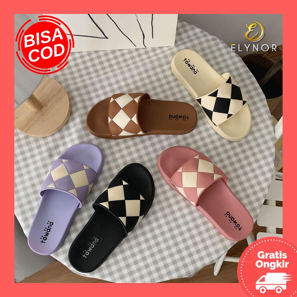 Sendal Tawana Slop Dadu Original / Sandal Tawana Wanita Import