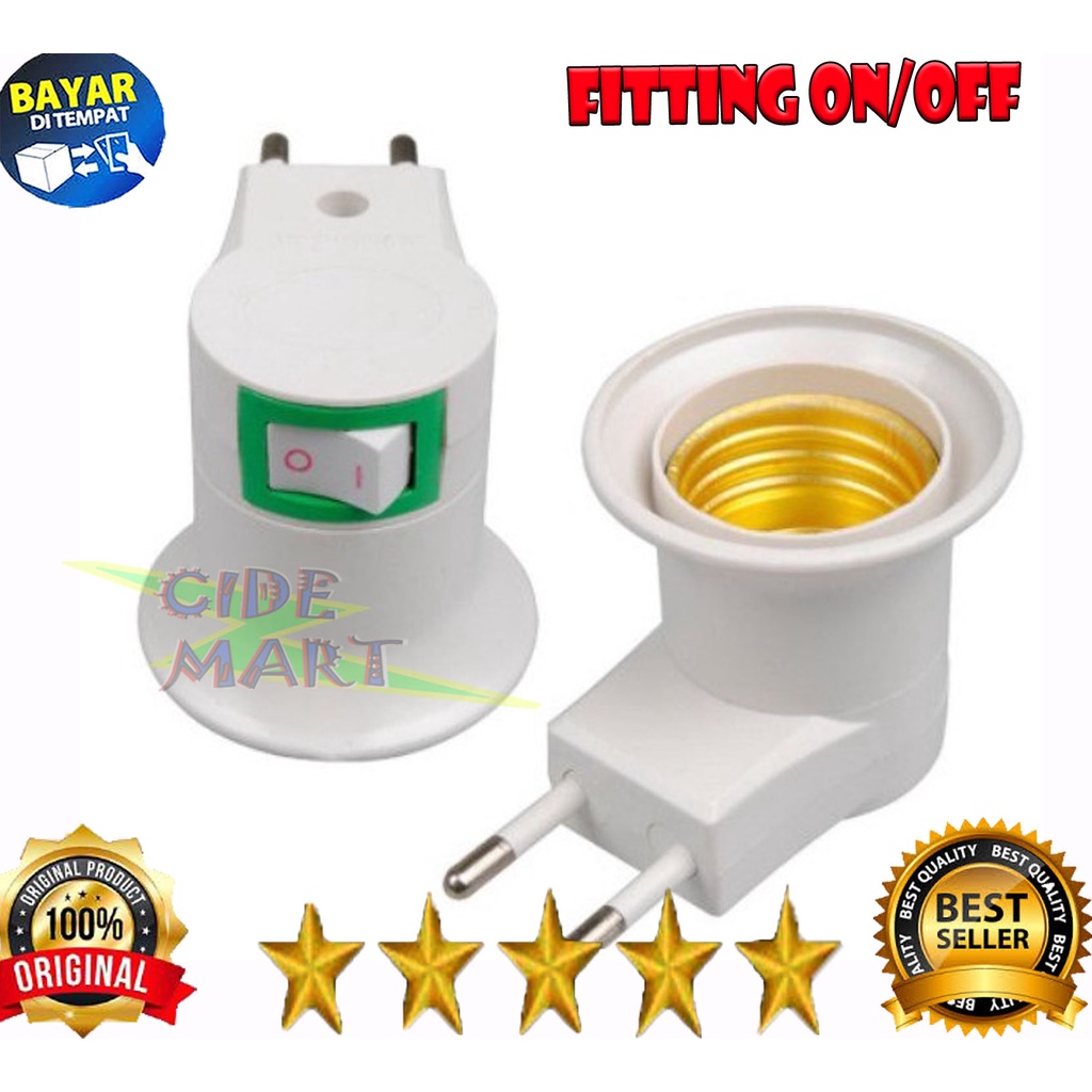 MC FITTING LAMPU COLOK ON OFF + SWITCH E27 LAMP HOLDER FITTING COLOK SAKLAR ON OFF