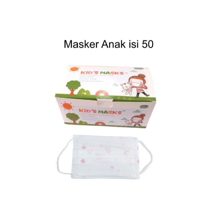 MASKER ANAK EARLOOP 3 PLY ISI 50 PCS