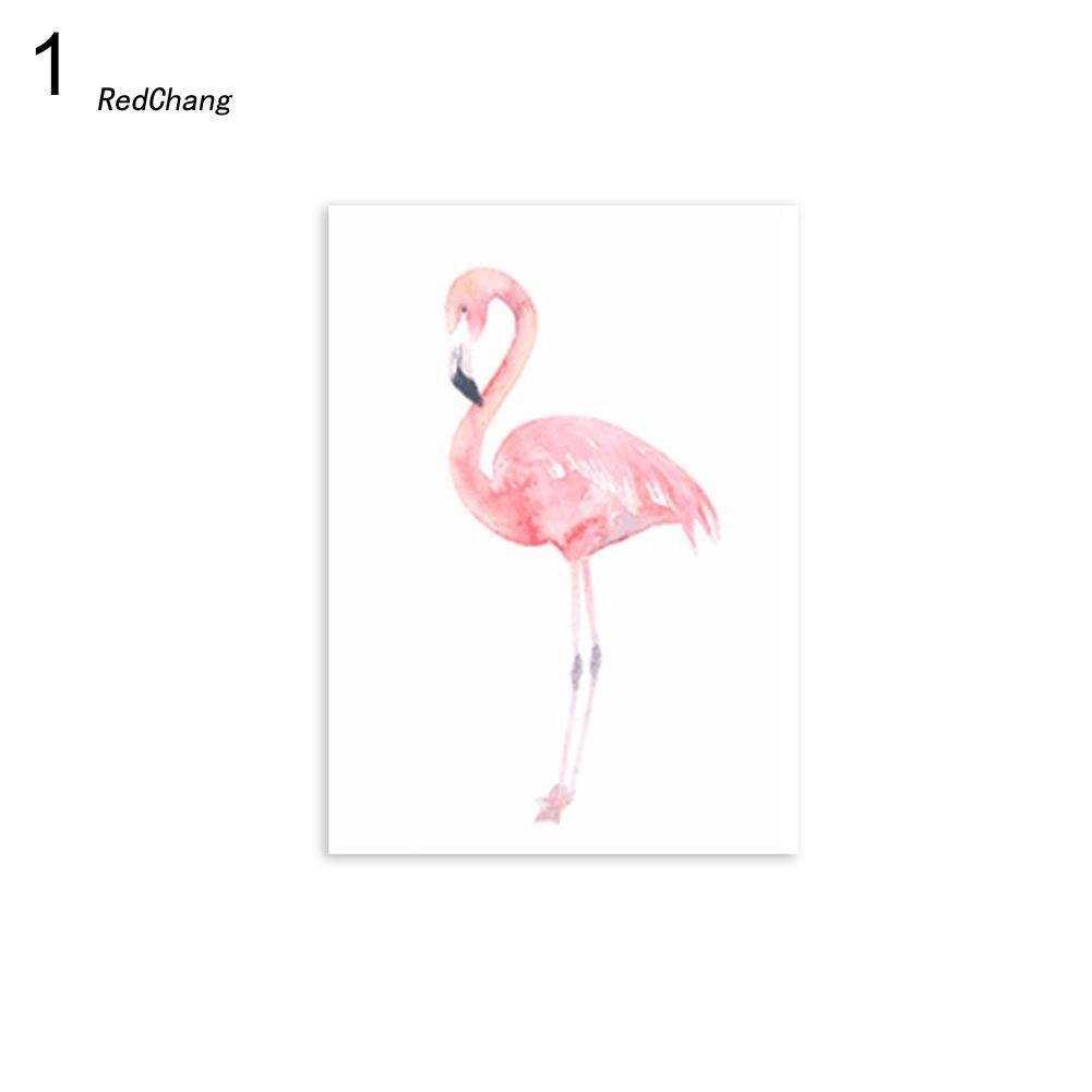 Rdcg Ang Lukisan Cat Air Gambar Flamingo Bahan Kanvas Untuk