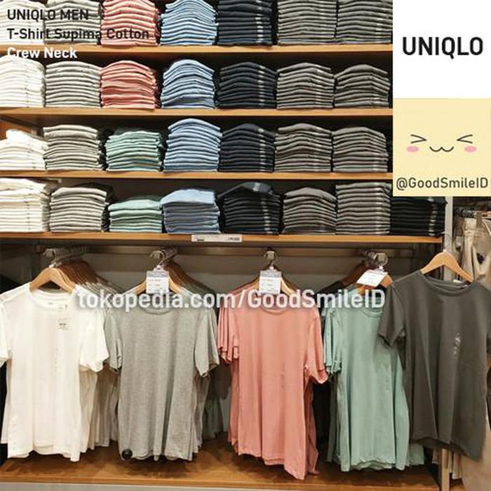 UNIQLO SUPIMA COTTON TSHIRT CREW NECK LENGAN PENDEK KAOS POLOS PRIA_hf1683