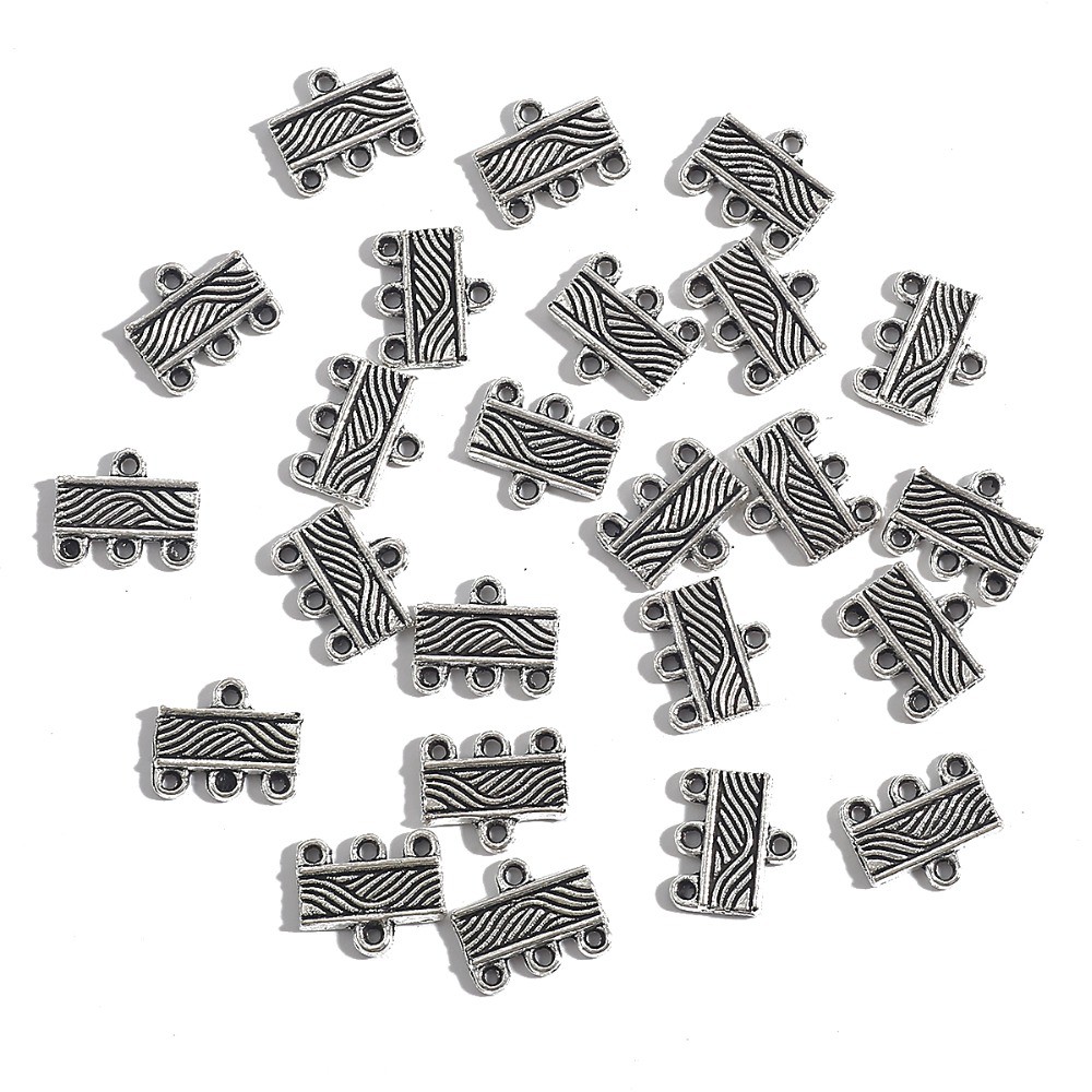 10 PCS/Lot Charms Antique Silver Color 10-30mm with 3-7holes Connector Charms Pendants For Tassel Earrings Jewelry Making