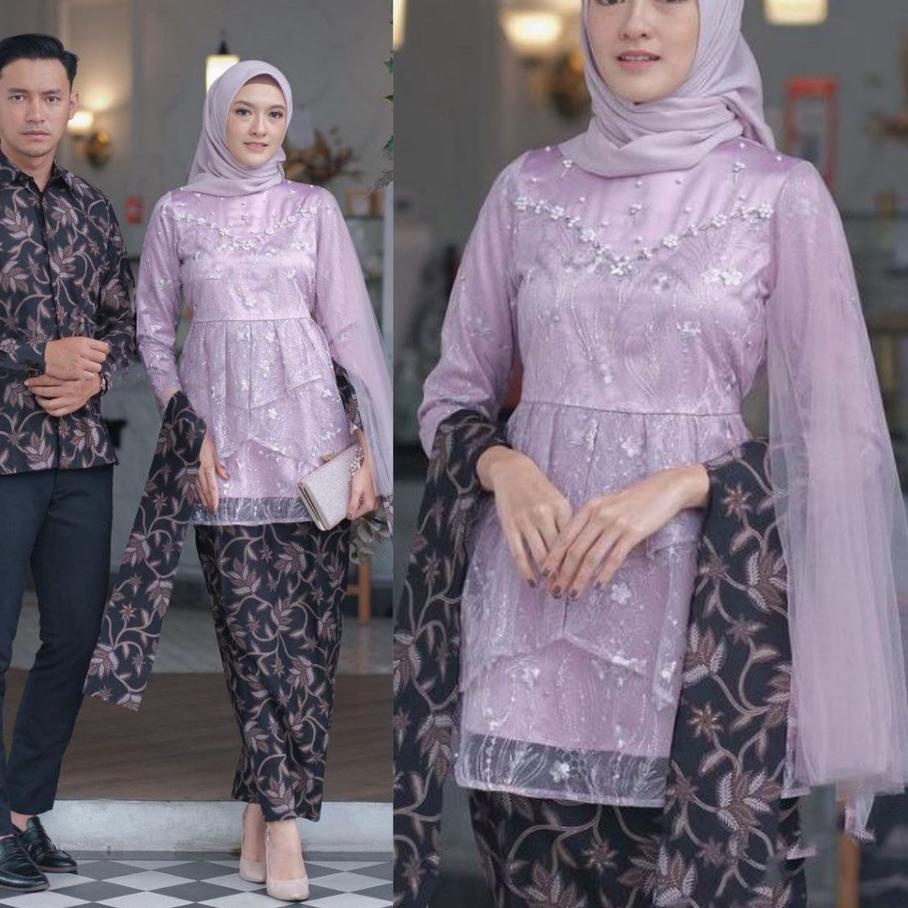 [✤»New Arrival]SET COUPLE KEBAYA  MECCA LILAC KEBAYA WISUDA KEBAYA LAMARAN KEBAYA MODERN KEBAYA FASH