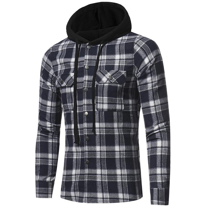 flannel hoodie men's