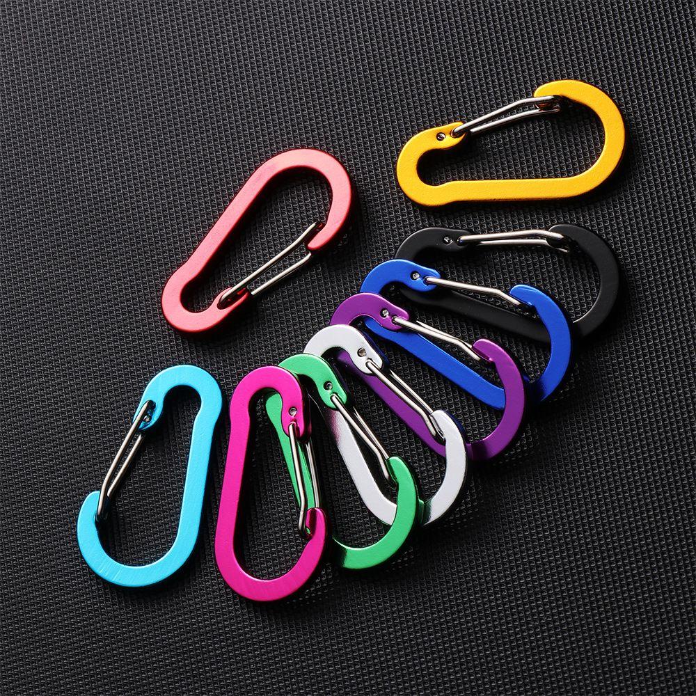 Nickolas1 Carabiner 5Pcs Hiking Hook Bentuk S Bahan Aluminium Alloy Memancing Musim Semi Gesper