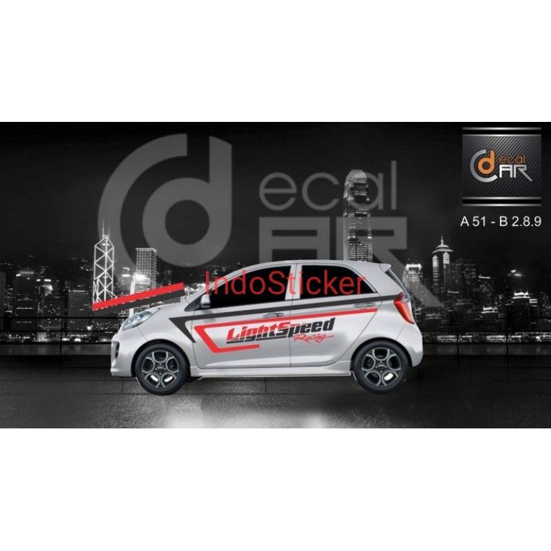 sticker stiker mobil Brio Satya Agya sirion striping stiker body lighspeed mobil Honda jazz