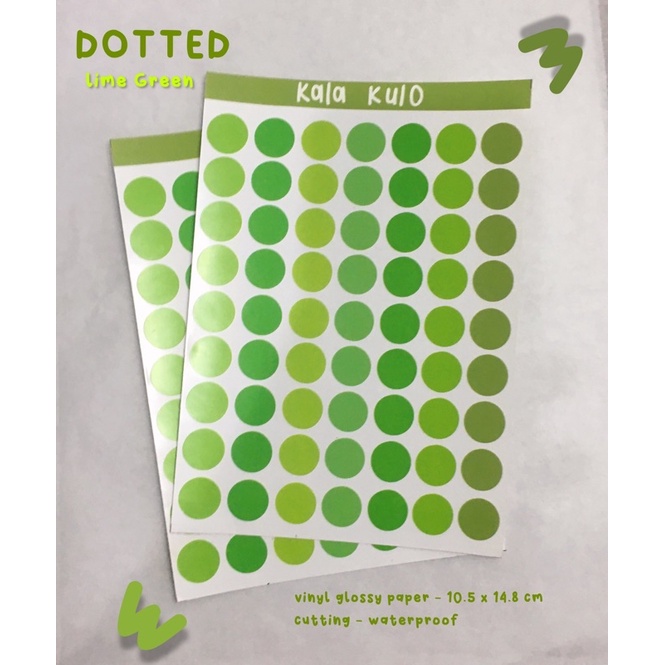 

DOTTED LIME GREEN STICKERS BY KALAKULO