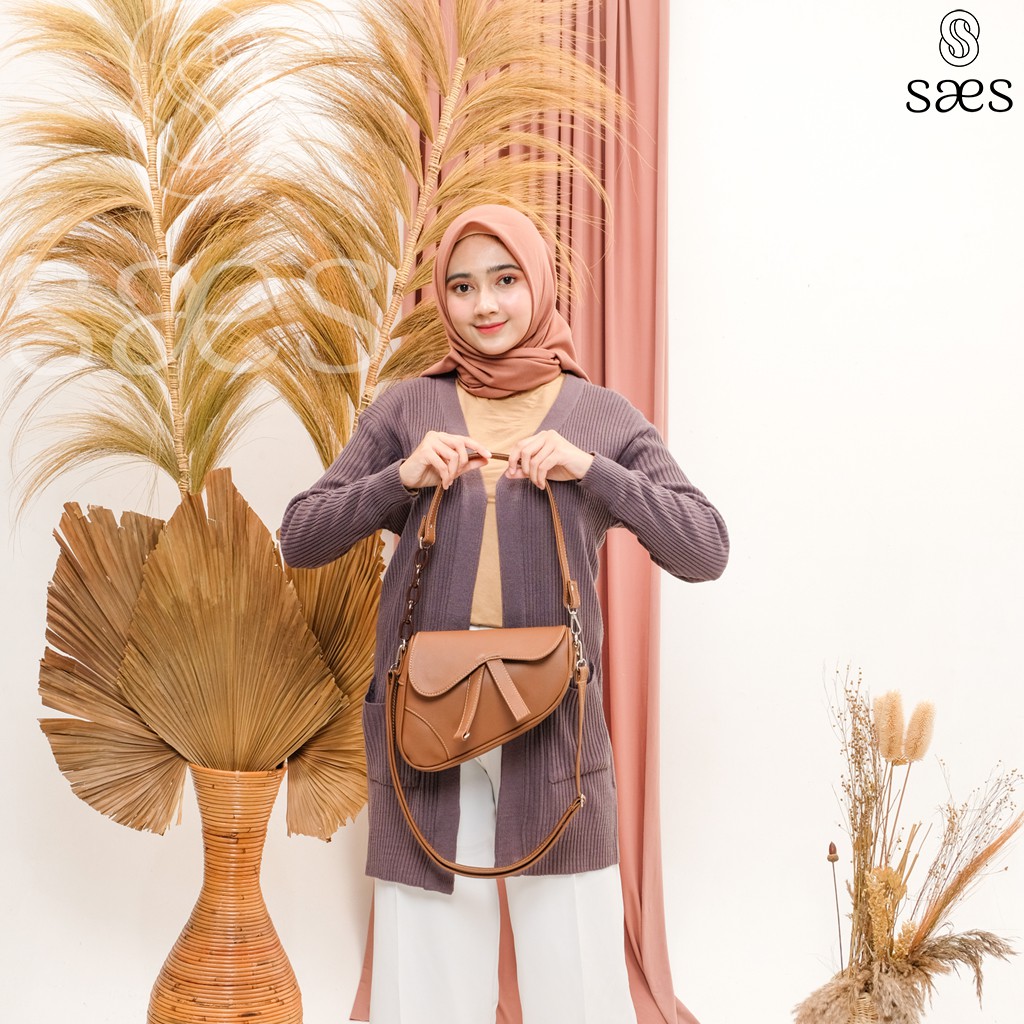 SAES Quince Saddle Bag Kulit Vintage Handbag Shoulderbag Tas Selempang &amp; Bahu Hitam Saes shop 003